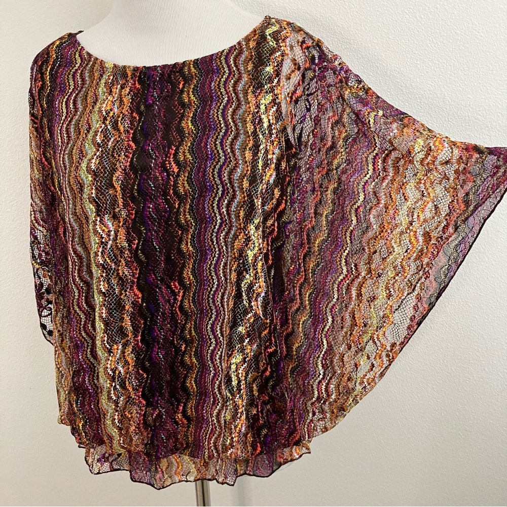 Multi Color Chevron Lace Top - Picture 3 of 14